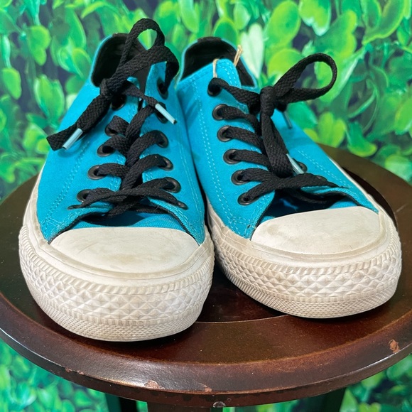 Vibrant Dark Aqua Converse Low Top Sneakers, Mens 5 Womens 7 - Picture 4 of 8